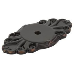 Ribbon and Reed Backplate for Cabinet Knob, Oil Rubbed Bronze