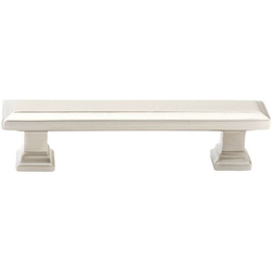 3 Inch Center to Center Geometric Rectangular Cabinet Pull, Satin Nickel