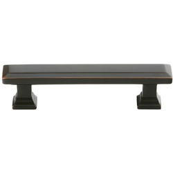 4 Inch Center to Center Geometric Rectangular Cabinet Pull, Oil Rubbed Bronze
