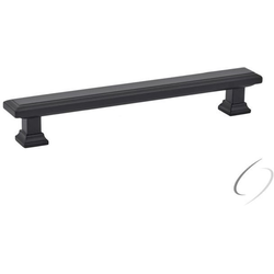 6 Inch Center to Center Geometric Rectangular Cabinet Pull, Flat Black