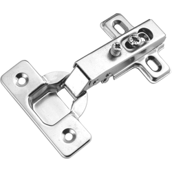 3.875 x 2.625 Inch Slide-On Full Overlay 105 Degree Frameless Hinge, Polished Nickel