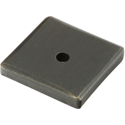 Sandcast Bronze Square Backplate for Cabinet Knob, Medium Bronze