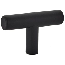 2 Inch Diameter Brass Bar Cabinet Knob, Flat Black