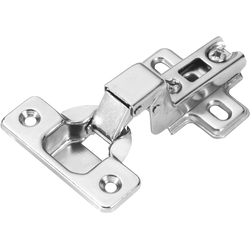 Slide-On Full Inset 105 Degree Frameless Hinge, Polished Nickel
