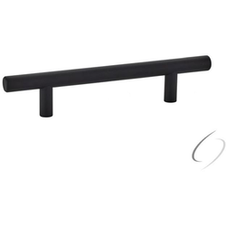 4 Inch Center to Center Brass Bar Cabinet Pull, Flat Black