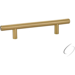 4 Inch Center to Center Brass Bar Cabinet Pull, Satin Brass