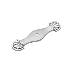 Newport Backplate 3-7/8 inch L Satin Silver Cloud