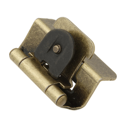 1/2 Inch Overlay Double Demountable Hinge, Pair, Antique Brass
