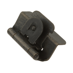 1/2 Inch Overlay Double Demountable Hinge, Pair, Black Iron