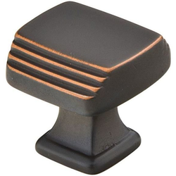 1-1/4 Inch Diameter Art Deco Cabinet Knob, Oil Rubbed Bronze