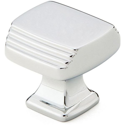 1-1/4 Inch Diameter Art Deco Cabinet Knob, Polished Chrome