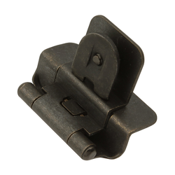 3/8 Inch Inset Double Demountable Hinge, Pair, Black Iron