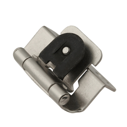 1/2 Inch Overlay Single Demountable Hinge, Pair, Satin Nickel