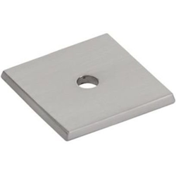 Art Deco Square Backplate for Cabinet Knob, Satin Nickel