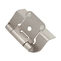Full Wrap 1/2 inch Overlay Hinge Pair Satin Nickel