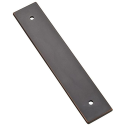 Art Deco Rectangular Backplate for Cabinet Pull with 4 Inch Center to Center, Oil Rubbed Bronze