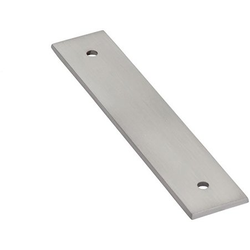 Art Deco Rectangular Backplate for Cabinet Pull with 4 Inch Center to Center, Satin Nickel