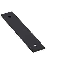 Art Deco Rectangular Backplate for Cabinet Pull with 4 Inch Center to Center, Flat Black