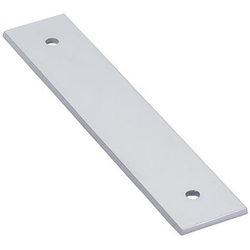 Art Deco Rectangular Backplate for Cabinet Pull with 4 Inch Center to Center, Polished Chrome