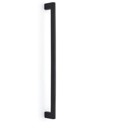 18 Inch Center to Center Brass Trail Appliance Pull, Flat Black