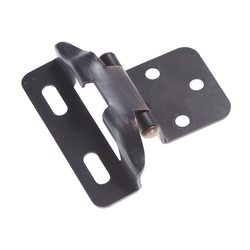 Partial Wrap 1/4 inch Overlay Hinge Pair Vintage Bronze Self Close