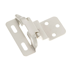 Partial Wrap 3/8 inch Inset Hinge Pair Satin Nickel Self Close