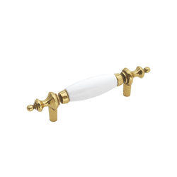 Tranquility Pull 3 inch Center to Center White and Brass