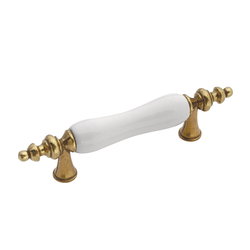 Tranquility 3 Inch Center to Center Lancaster Hand Polished &amp; White Cabinet Pull
