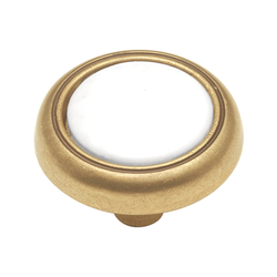 Tranquility 1-3/16 Inch Diameter Lancaster Hand Polished &amp; White Cabinet Knob
