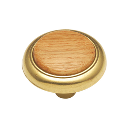 Woodgrain Knob 1-1/4 inch Diameter Oak