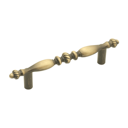 3 Inch Center to Center Cavalier Cabinet Pull, Antique Brass