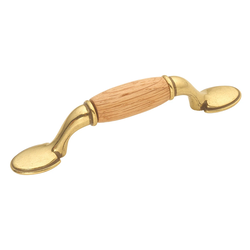 Woodgrain Footed Pull 3 inch Center to Center Oak