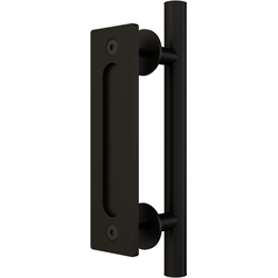 12 Inch (300 mm) Height Surface Mount Flush Barn Door Handle and Bar Pull, Matte Black