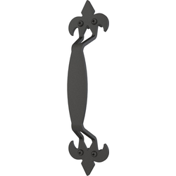 10-7/8 inch (275.9 mm) Height Fleur-de-lys Barn Door Handle, Matte Black
