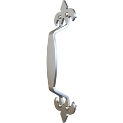 10-7/8 inch (275.9 mm) Height Fleur-de-lys Barn Door Handle, Satin Nickel
