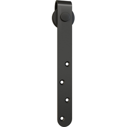 Flat Rail Surface Mount Barn Door Roller Only, Matte Black