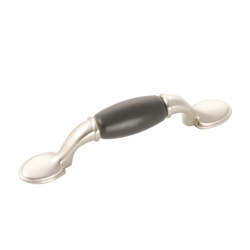 Tranquility 3 Inch Center to Center Satin Nickel with Black Cabinet Pull