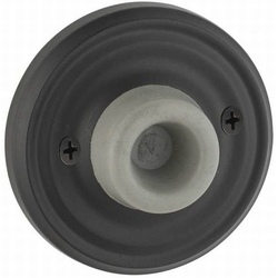Rubber Tipped Regular Rosette Brass Wall Bumper, Oil Rubbed Bronze