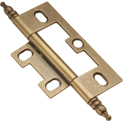 2-1/2 Inch Length Self Mortise Hinge, Pair, Antique Brass