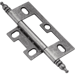 2-1/2 Inch Length Self Mortise Hinge, Pair, Silver Medallion