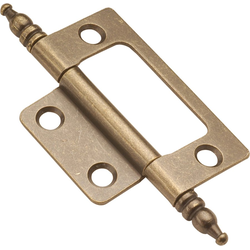 2 Inch Length Self Mortise Hinge, Pair, Antique Brass