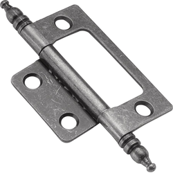 2 Inch Length Self Mortise Hinge, Pair, Silver Medallion