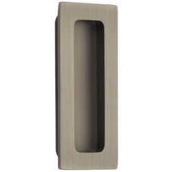 1-3/4 Inch Width x 4 Inch Height Modern Rectangular Flush Pull, Pewter