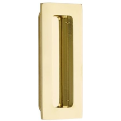 1-3/4 Inch Width x 4 Inch Height Modern Rectangular Flush Pull, Polished Brass Lifetime