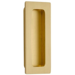 1-3/4 Inch Width x 4 Inch Height Modern Rectangular Flush Pull Satin Brass