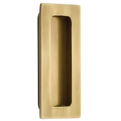 1-3/4 Inch Width x 4 Inch Height Modern Rectangular Flush Pull, French Antique Brass