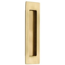 2 Inch Width x 7 Inch Height Modern Rectangular Flush Pull, French Antique Brass