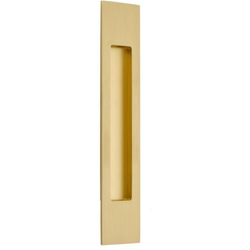 2 Inch Width x 10 Inch Height Modern Rectangular Flush Pull Satin Brass