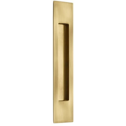 2 Inch Width x 10 Inch Height Modern Rectangular Flush Pull, French Antique Brass