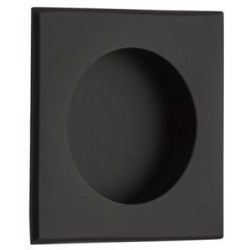 2-1/2 Inch Width x 2-1/2 Inch Height Square Flush Pull, Flat Black